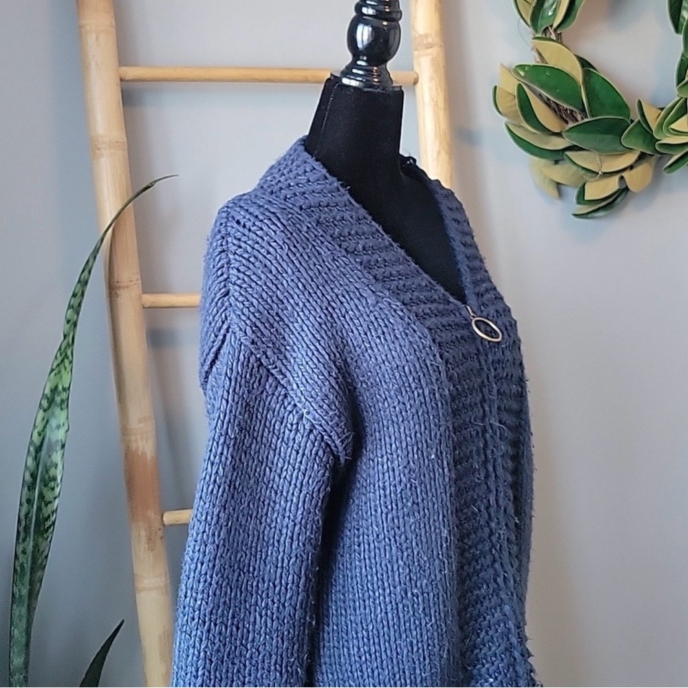 🧿 JACKSON ROWE - I SEE YOU NAVY CARDIGAN MEDIUM - Picture 5 of 9